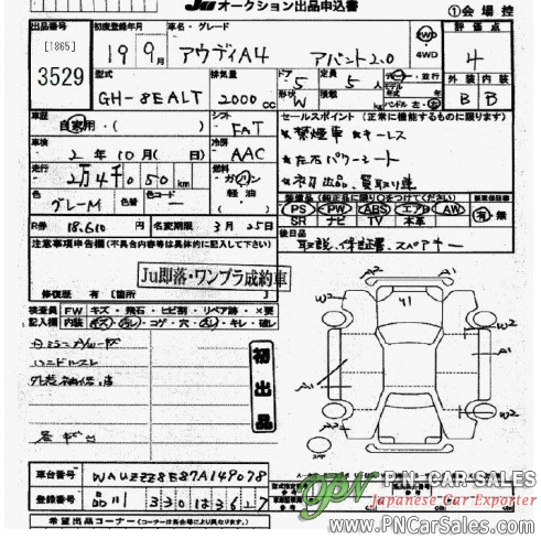 Japan Used Audi A4 8ealt 2007 Sn3981 P N